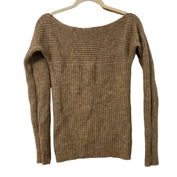 SISLEY OFF SHOULDER WOOL BLEND SWEATER - Picture 1 of 4